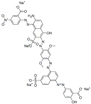CAS 登录号：84963-16-6， 2-[[2-氨基-6-[[4-[[4-[(3-羧基-4-羟基苯基)偶氮]-7-磺基-1-萘基]偶氮]-2,5-二甲氧基苯基]偶氮]-5-羟基-7-磺基-1-萘基]偶氮]-5-硝基苯甲酸钠