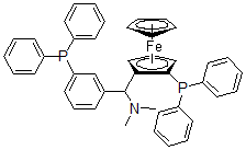 CAS 登录号：850444-36-9， (S)-(+)-[(S)-2-二苯基膦基二茂铁](N,N-二甲基氨基)(2-二苯基膦基苯基)甲烷