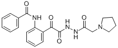 CAS 登录号：85080-20-2， 1-吡咯烷乙酸 2-((2-(苯甲酰基氨基)苯基)氧代乙酰基)酰肼
