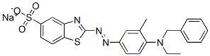 CAS 登录号：85098-61-9， 2-[[4-(苄基乙胺)-M-甲苯基]偶氮]苯并噻唑-5-磺酸钠