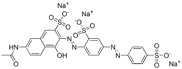 CAS 登录号：85135-90-6， 7-乙酰氨基-4-羟基-3-[[2-磺酸基-4-[(4-磺酸基苯基)偶氮]苯基]偶氮]萘-2-磺酸三钠