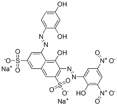 CAS 登录号：85136-42-1， 5-[(2,4-二羟基苯基)偶氮]-4-羟基-3-[(2-羟基-3,5-二硝基苯基)偶氮]萘-2,7-二磺酸二钠