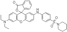 CAS 登录号：85223-14-9， 6'-(二乙基氨基)-2'-{[4-(1-哌啶基磺酰基)苯基]氨基}-3H-螺[2-苯并呋喃-1,9'-氧杂蒽]-3-酮