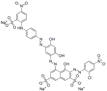 CAS 登录号：85391-42-0， 3-[(2-氯-4-硝基苯基)偶氮]-5-[[2,4-二羟基-5-[[4-[(4-硝基-2-磺酸基苯基)氨基]苯基]偶氮]苯基]偶氮]-4-羟基萘-2,7-二磺酸三钠