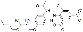 CAS 登录号：85409-73-0， N-[5-[(2-丁氧基-2-羟基乙基)氨基]-2-[(2-氯-4,6-二硝基苯基)偶氮]-4-甲氧基苯基]乙酰胺