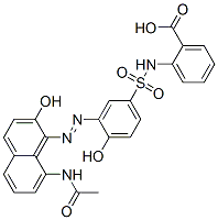 CAS 登录号：85455-36-3， 2-[[[3-[[8-乙酰氨基-2-羟基-1-萘基]偶氮]-4-羟基苯基]磺酰基]氨基]苯甲酸