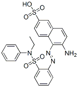CAS 登录号：85455-40-9， 6-氨基-5-[[2-[(乙基苯基氨基)磺酰基]苯基]偶氮]萘-2-磺酸