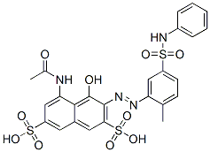 CAS 登录号：85455-42-1， 5-(乙酰氨基)-4-羟基-3-[[2-甲基-5-[(苯基氨基)磺酰基]苯基]偶氮]萘-2,7-二磺酸