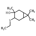 CAS#: 85567-25-5, 4-(Ethylsulfanyl)-3,7,7-trimethylbicyclo[4.1.0]heptan-3-ol