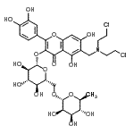 CAS#: 85625-48-5, 6-{[Bis(2-chloroethyl)amino]methyl}-2-(3,4-dihydroxyphenyl)-5,7-dihydroxy-4-oxo-4H-chromen-3-yl 6-O-(6-deoxy-alpha-L-mannopyranosyl)-beta-D-glucopyranoside