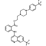 CAS 登录号：85702-69-8， 2-{4-[4-(三氟甲基)苯基]-1-哌嗪基}乙基2-{[7-(三氟甲基)-4-喹啉基]氨基}苯甲酸酯