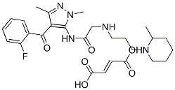 CAS 登录号：85723-21-3， N-[4-(2-氟苯甲酰)-2,5-二甲基-吡唑-3-基]-2-[3-(2-甲基-1-哌啶基)丙基氨基]乙酰胺丁-2-烯二酸盐