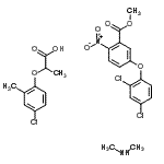 CAS 登录号：85792-14-9， 2-(4-氯-2-甲基-苯氧基)丙酸,甲基5-(2,4-二氯苯丙氨酰N氧基)-2-硝基-苯甲酸酯,N-甲基甲胺