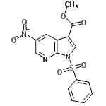 CAS 登录号：858340-91-7， 甲基5-硝基-1-(苯磺酰基)-1H-吡咯并[2,3-b]吡啶-3-羧酸酯