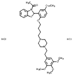 CAS#: 86135-92-4, 1-{2-[5-Methoxy-2-(4-{4-[2-(3,4,5-trimethoxyphenyl)ethyl]-1-piperazinyl}butoxy)phenyl]-1,3-benzothiazol-3(2H)-yl}ethanone dihydrochloride