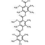 CAS 登录号：86413-60-7， 4-({4-[(2,4-二羟基-3,5,6-三甲基苯甲酰)氧基]-2-甲氧基-3,5,6-三甲基苯甲酰}氧基)-2-甲氧基-3,5,6-三甲基苯甲酸
