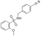 CAS 登录号：864685-52-9， N-(4-氰基-苄基)-2-甲氧基-苯磺酰胺