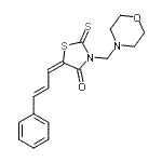 CAS 登录号：86650-16-0， (5E)-3-(4-吗啉基甲基)-5-[(2E)-3-苯基-2-丙烯-1-亚基]-2-硫代-1,3-噻唑烷-4-酮