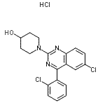 CAS#: 86892-32-2, 1-[6-Chloro-4-(2-chlorophenyl)-2-quinazolinyl]-4-piperidinol hydrochloride (1:1)