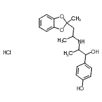 CAS#: 87081-21-8, 4-(1-Hydroxy-2-{[1-(2-methyl-1,3-benzodioxol-2-yl)-2-propanyl]amino}propyl)phenol hydrochloride (1:1)