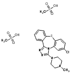 CAS#: 87245-48-5, 6-Chloro-3-(4-methyl-1-piperazinyl)dibenzo[b,f][1,2,4]triazolo[4,3-d][1,4]thiazepine methanesulfonate (1:2)