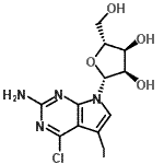 CAS 登录号：873792-94-0， 4-氯-5-碘-7-(beta-D-呋喃核糖基)-7H-吡咯并[2,3-d]嘧啶-2-胺