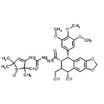 CAS 登录号：87435-55-0， 3-{[(2-{[(5R,6R,8R)-8-羟基-7-(羟基甲基)-5-(3,4,5-三甲氧基苯基)-5,6,7,8-四氢萘并[2,3-d][1,3]二氧杂环戊烯-6-基]羰基}肼基)羰基]氨基}-2,2,5,5-四甲基-2,5-二氢-1H-吡咯-1-醇
