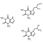 CAS 登录号：87531-63-3， 7-(2,3-二羟基丙基)-1,3-二甲基-嘌呤-2,6-二酮;1,3-二甲基-7H-嘌呤-2,6-二酮;7-(2-羟基丙基)-1,3-二甲基-嘌呤-2,6-二酮