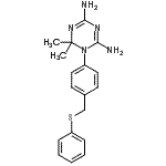 CAS#: 87739-93-3, 6,6-Dimethyl-1-{4-[(phenylsulfanyl)methyl]phenyl}-1,6-dihydro-1,3,5-triazine-2,4-diamine
