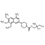 CAS 登录号：88321-10-2， 2,3-二羟基-2-甲基丙基4-(4-氨基-6,7,8-三甲氧基-2-喹唑啉基)-1-哌嗪羧酸酯