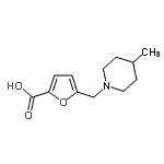 CAS 登录号：883543-32-6， 5-[(4-甲基-1-哌啶基)甲基]-2-糠酸