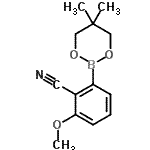 CAS 登录号：883899-02-3， 2-(5,5-二甲基-1,3,2-二氧硼杂环己烷-2-基)-6-甲氧基苯甲腈