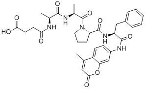 CAS 登录号：88467-45-2， N-(3-羧基-1-氧代丙基)-L-丙氨酰-L-丙氨酰-L-脯氨酰-N-(4-甲基-2-氧代-2H-1-苯并吡喃-7-基)-L-苯丙氨酰胺