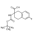 CAS#: 885274-13-5, 6-Fluoro-2-({[(2-methyl-2-propanyl)oxy]carbonyl}amino)-1,2,3,4-tetrahydro-2-naphthalenecarboxylic acid