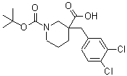 CAS 登录号：887344-21-0， 3-(3,4-二氯苄基)-1-{[(2-甲基-2-丙基)氧基]羰基}-3-哌啶羧酸