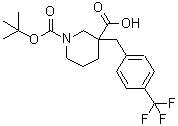 CAS#: 887344-24-3, 1-{[(2-Methyl-2-propanyl)oxy]carbonyl}-3-[4-(trifluoromethyl)benzyl]-3-piperidinecarboxylic acid