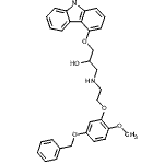 CAS 登录号：887353-00-6， 1-({2-[5-(苄氧基)-2-甲氧基苯氧基]乙基}氨基)-3-(9H-咔唑-4-基氧基)-2-丙醇