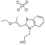 CAS 登录号：88736-02-1， 2-(2-乙氧基-1-丙烯基)-3-(2-羟基乙基)苯并噻唑鎓高氯酸盐