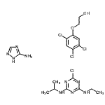CAS 登录号：88823-01-2， 6-氯-N'-乙基-N-异丙基-1,3,5-三嗪-2,4-二胺;2H-1,2,4-三唑-3-胺;2-(2,4,5-三氯苯氧基)乙醇