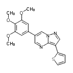 CAS 登录号：893613-09-7， 3-(2-噻吩基)-6-(3,4,5-三甲氧基苯基)吡唑并[1,5-a]嘧啶