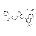 CAS#: 897445-12-4, 4-{(3R,4R)-3-[4-(4-Chlorobenzoyl)-1-piperazinyl]-4-hydroxy-1-pyrrolidinyl}-2-(trifluoromethyl)-6-quinazolinecarboxylic acid