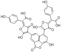 CAS#: 90295-68-4, 8-Hydroxy-4,6-bis[(5E)-5-(alpha-carboxy-4-hydroxybenzylidene)-4-hydroxy-2,5-dihydro-2-oxofuran-3-yl]-2H-naphtho[1,8-bc]furan-2-one