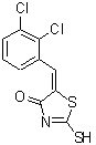 CAS 登录号：90407-17-3， (5E)-5-(2,3-二氯苄亚基)-2-硫基-1,3-噻唑-4(5H)-酮