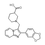 CAS 登录号：904816-43-9， 1-{[2-(1,3-苯并二氧戊环-5-基)咪唑并[1,2-a]吡啶-3-基]甲基}-3-哌啶羧酸
