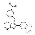 CAS#: 904816-50-8, 1-{[2-(1,3-Benzodioxol-5-yl)imidazo[1,2-a]pyrimidin-3-yl]methyl}-3-piperidinecarboxylic acid