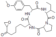 CAS 登录号：90965-62-1， 6-[(4-甲氧基苯基)甲基]-9-[6-(2-环氧乙基)-6-氧代己基]-3-仲丁基-1,4,7,10-四氮杂双环[10.3.0]十五烷-2,5,8,11-四酮