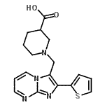 CAS#: 912770-78-6, 1-{[2-(2-Thienyl)imidazo[1,2-a]pyrimidin-3-yl]methyl}-3-piperidinecarboxylic acid