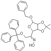 CAS 登录号：91364-14-6， (1E)-1-[6-(苄氧基)-2,2-二甲基四氢呋喃并[3,4-d][1,3]二氧杂环戊烯-4-基]-N-羟基-2-(三苯甲基氧基)乙烷亚胺