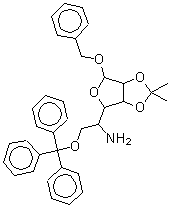 CAS 登录号：91364-15-7， 苄基 5-氨基-5-脱氧-2,3-O-异亚丙基-6-O-三苯甲基呋喃己糖苷