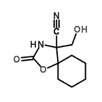 CAS#: 91761-29-4, 4-(Hydroxymethyl)-2-oxo-1-oxa-3-azaspiro[4.5]decane-4-carbonitrile
